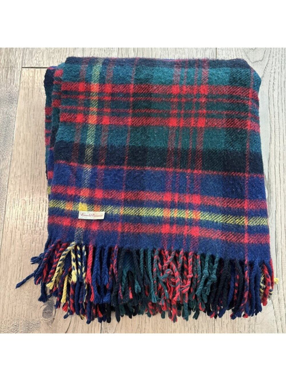 Vintage Erracht Cameron Tartan Plaid Wool Blanket Throw Stadium 62"x56"